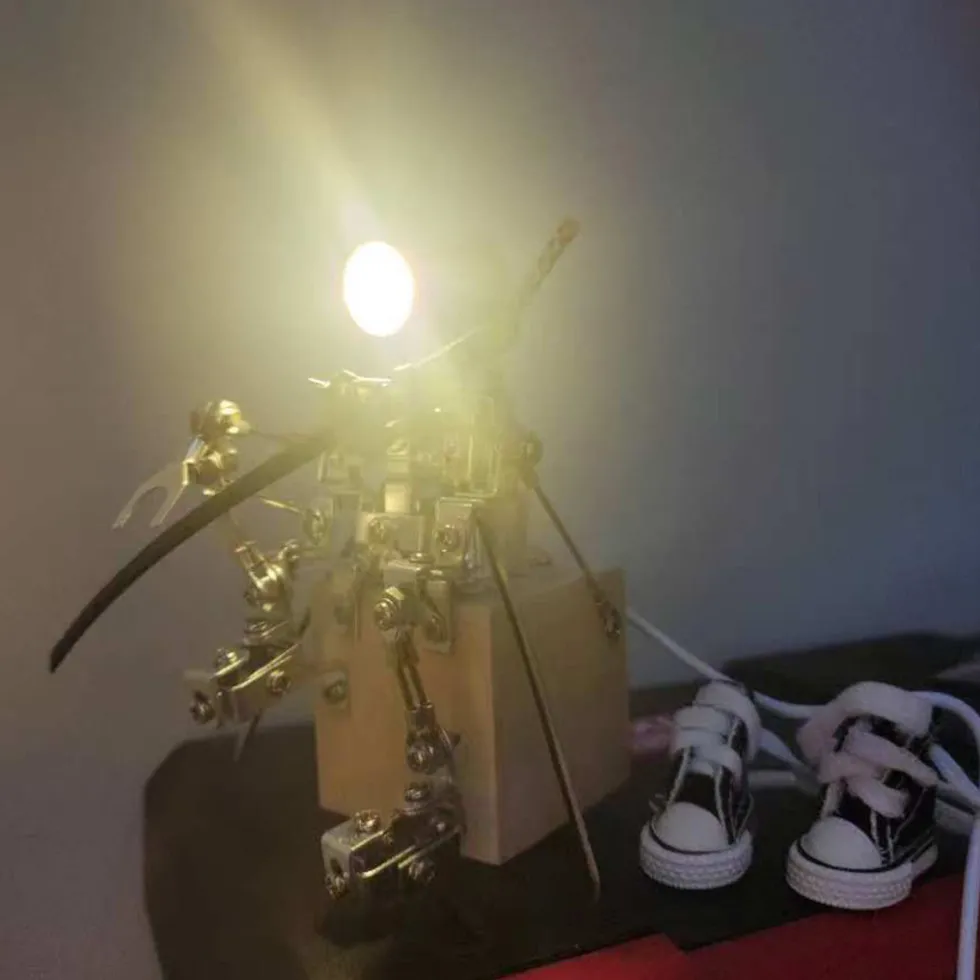 3D Metal Steampunk Shining Blade Steel Samurai Model