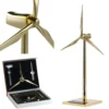 3D Metal Windmill Assembly Model Solar Powered Wind Turbine Model Golden