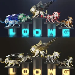 3D Puzzle DIY Model Kit Jigsaw Metal Tiger Model Ancient Chinese Beasts Mechanical Assembly Crafts
