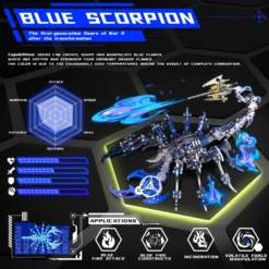 3D Puzzle DIY Model Kit Jigsaw Metal Scorpion King Mechanical Assembly Crafts-200PCS+