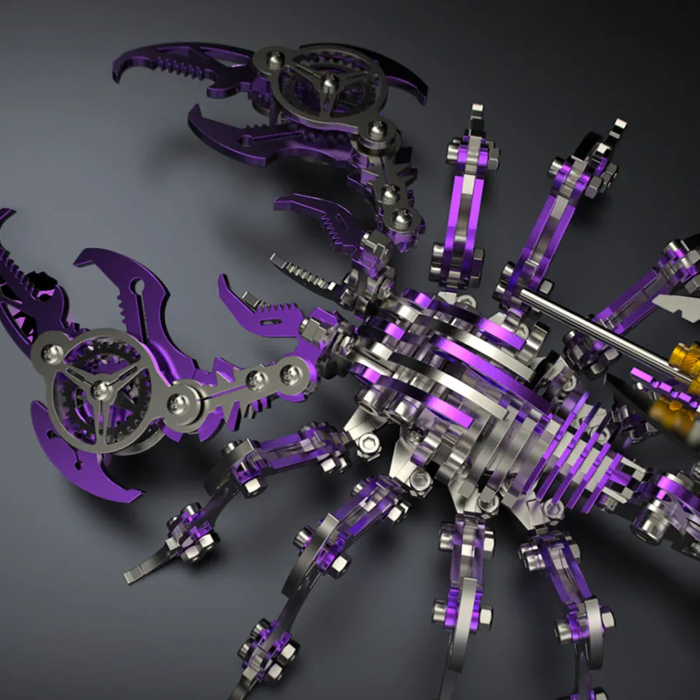 3D Puzzle DIY Model Kit Jigsaw Metal Scorpion King Mechanical Assembly Crafts-200PCS+