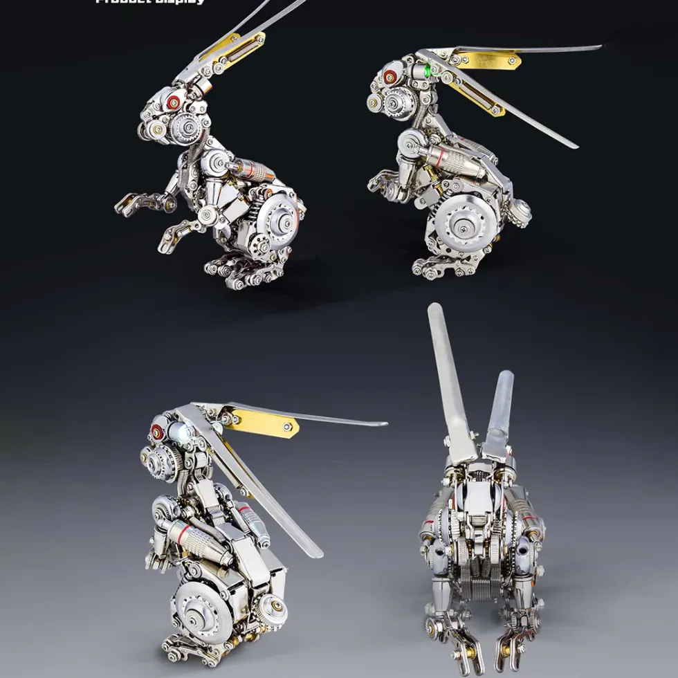 3D Puzzle DIY Model Kit Jigsaw Metal Punk Mechanical Rabbit Model Mechanical Assembly Crafts-500PCS