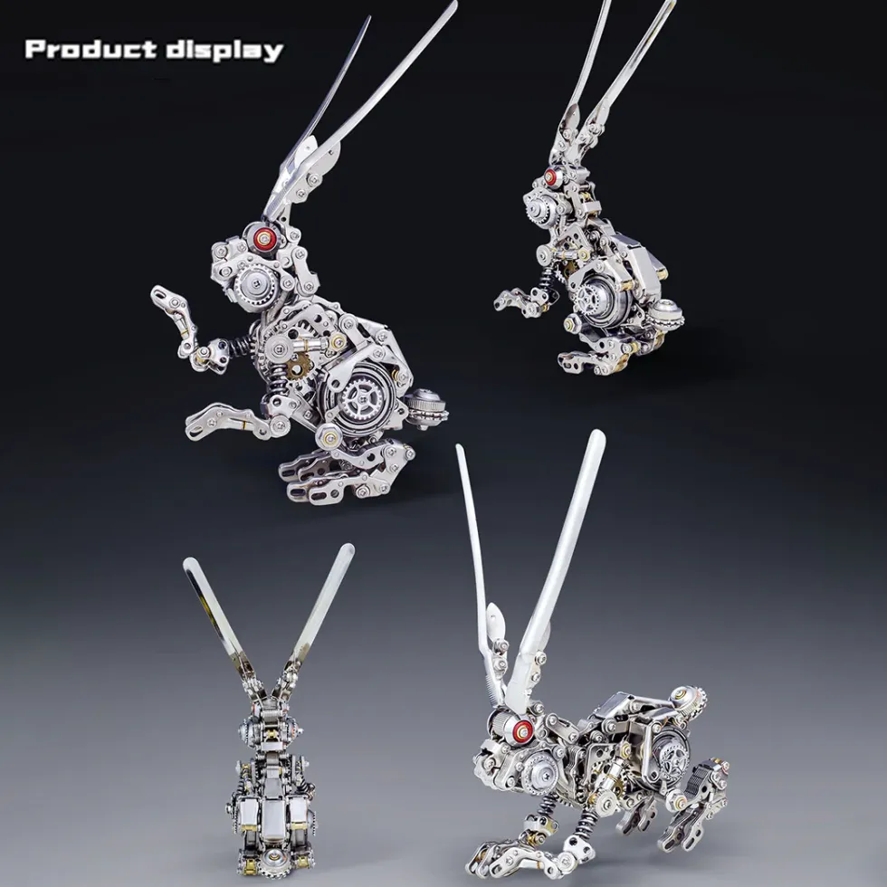 3D Puzzle DIY Model Kit Jigsaw Metal Punk Mechanical Rabbit Model Mechanical Assembly Crafts-500PCS