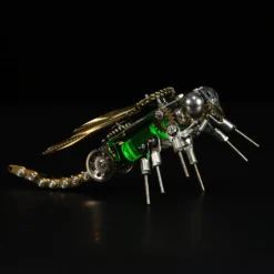 3D Puzzle Model Kit Mechanical Dragonfly with Night Light Color-changing Metal Games - 260Pcs