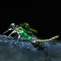 3D Puzzle Model Kit Mechanical Dragonfly with Night Light Color-changing Metal Games - 260Pcs