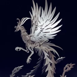 3D Puzzle Model Kit Mechanical Oriental Mystery Creature Silver Phoenix Metal Games DIY Assembly Jigsaw Crafts Creative Gift