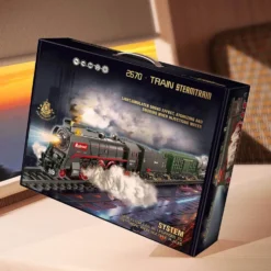 Electric RC Christmas Train Set Model with Carriage and Long Track - Gift for Boys and Girls