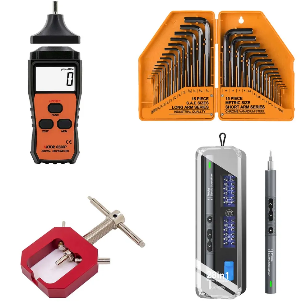 Engine Tools 4 Sets Precision Electric Screwdriver Hexagonal Wrench Small Puller Tachometer Measuring Instrument Engine Model DIY Tools Sets