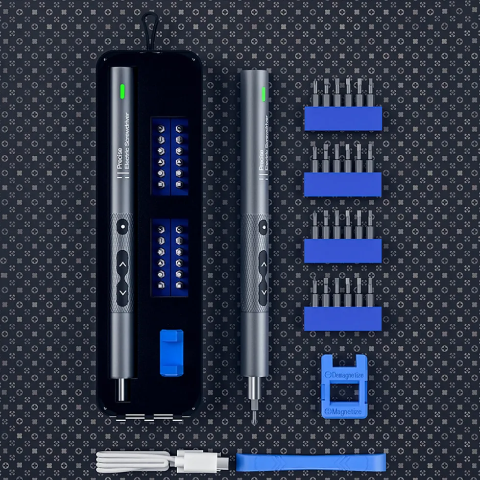 Engine Tools 5 Sets Precision Magnetic Screwdriver Electric Screwdriver Allen Wrench Adjustable Torque Wrench Tachometer Measuring Instrument DIY Tools Sets