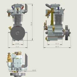 ENJOMOR 10cc Flathead Engine Single Cylinder 4 Stroke L Head Sidevalve Engine Water-cooled Gasoline Engine Internal Combustion Engine