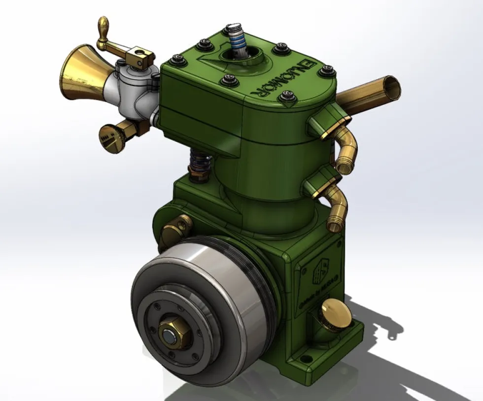 ENJOMOR 10cc Flathead Engine Single Cylinder 4 Stroke L Head Sidevalve Engine Water-cooled Gasoline Engine Internal Combustion Engine