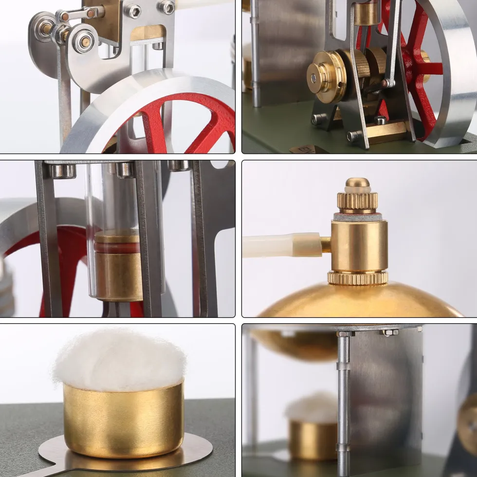 ENJOMOR DIY Assembly Steam Engine Kit Retro Vertical with Spherical Boiler DIY KIT