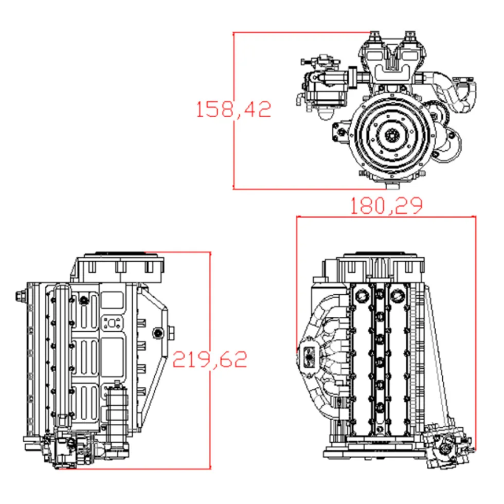 ENJOMOR GS-L6 1/5 Scale 28CC Inline 6-Cylinder DOHC 4-Stroke Water-Cooled Gasoline IC Engine Model