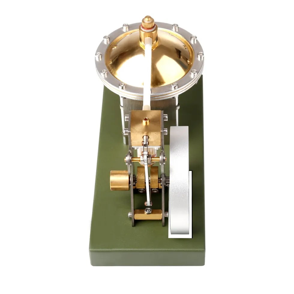 ENJOMOR Retro Metal Steam Engine with Boiler - Vertical Transparent Cylinder Steam Engine Model - STEM Toy