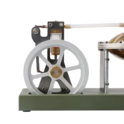 ENJOMOR Retro Metal Steam Engine with Boiler - Vertical Transparent Cylinder Steam Engine Model - STEM Toy