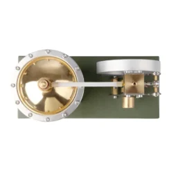 ENJOMOR Retro Metal Steam Engine with Boiler - Vertical Transparent Cylinder Steam Engine Model - STEM Toy