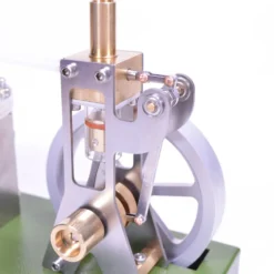 ENJOMOR Retro Metal Steam Engine with Boiler - Vertical Transparent Cylinder Steam Engine Model - STEM Toy