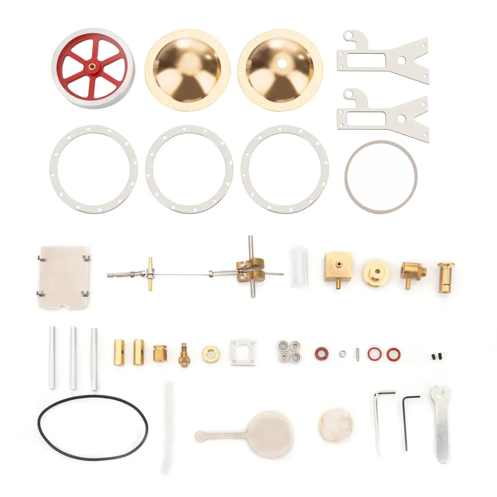 ENJOMOR Retro Vertical Steam Engine Kit with Spherical Boiler and RETROL Mini Steam Generator and Lamp Scene Model Set