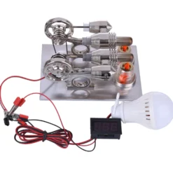 ENJOMOR Stirling Engine Model Generator with Bulb and Voltage Digital Display Meter - STEM Toy