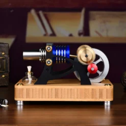 ENJOMOR α-type Alpha Double-Cylinder Double-Piston Hot Air Stirling Engine Model Toy Gift for Science and Education Machinery Enthusiasts