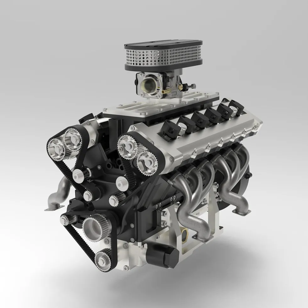 ENJOMOR V12 Engine GS-V12 72CC DOHC 4-Stroke 12-Cylinder 48-Valve Water-Cooled Electric Start Gasoline Engine Model - V12 Engine Model That Works