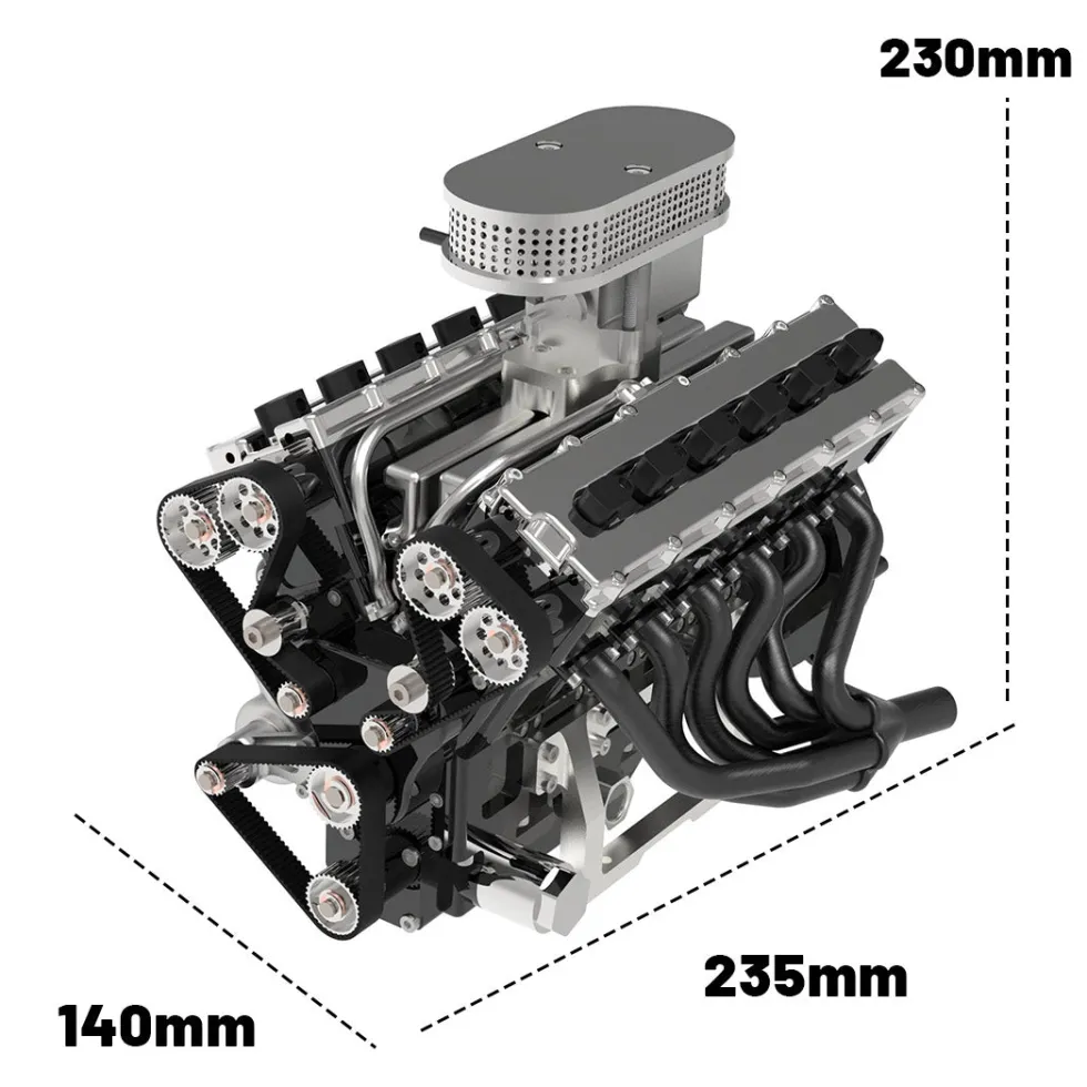 ENJOMOR V12 Engine GS-V12 72CC DOHC 4-Stroke 12-Cylinder 48-Valve Water-Cooled Electric Start Gasoline Engine Model - V12 Engine Model That Works