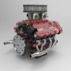 ENJOMOR V8 GS-V8 78CC DOHC Four-Stroke V-Shaped Eight-Cylinder Water-cooled Electric Gasoline Internal Combustion Engine Model - V8 Engine Model That Works