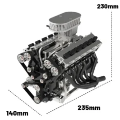 ENJOMOR V12 GS-V12 72CC DOHC Gasoline V12 Engine Model That Works with Starter Kit