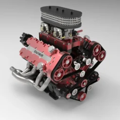 ENJOMOR V8 GS-V8 PRO 78cc DOHC Gasoline Engine with Starter Kit and Base - One Key Start