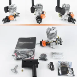 EPHIL X-38cc-S Pro Electric Startar Spark Plug Two-Stroke Single Cylinder Side Exhaust Gasoline Engine Model for Fixed-Wing Aircraft Models