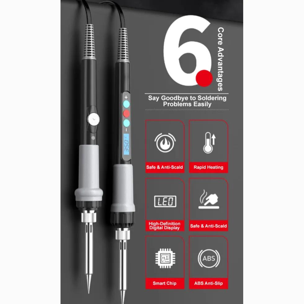 Fast Heating Ceramic Core Soldering Iron Kit for Home Repair Electronics