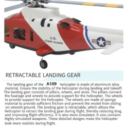 FLISHRC Agusta A109 500-Class RC Helicopter 2.4G 6CH with L7 Flight Controller & 4-Mode GPS Positioning – RTF Version