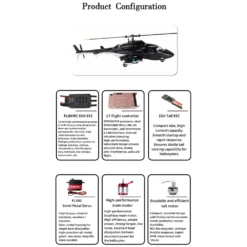 FLISHRC Airwolf Pro FL500 500-Class 6CH Scale RC Helicopter with L7 Flight Controller & 4-Mode GPS, 2.4GHz RTF