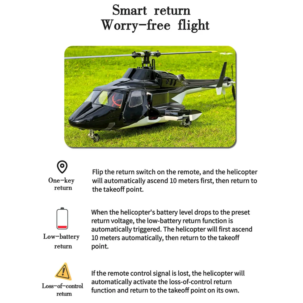 FLISHRC Airwolf Pro FL500 500-Class 6CH Scale RC Helicopter with L7 Flight Controller & 4-Mode GPS, 2.4GHz RTF
