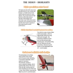 FLISHRC Eurocopter AS350 500-Class RC Helicopter 2.4G 6CH with L7 Flight Controller & 4-Mode GPS Positioning – RTF Version