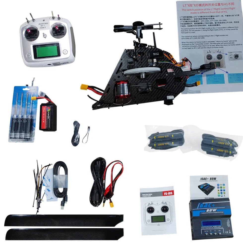 FLISHRC FL500 Bell AH-1 Cobra 500-Class 2.4GHz 6CH Scale RC Helicopter with L7 Flight Controller, 4-Mode GPS Positioning, Realistic Cockpit – RTF Remote Control Helicopter