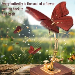 Flying Butterfly Model Kit 3D Dynamic Mechanical Crafts Kinetic Butterfly Model Kit for Kids, Teens, and Adults
