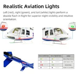 FLYWING BELL-407 470 Size 2.4G 6CH Military RC Helicopter Model With ACE Flight Controller, GPS, Quick Release Rotors and Adjustable Left/Right-Handed Controls (RTF Version)