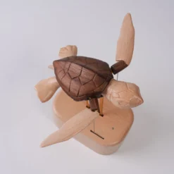 Handcrafted Wooden Sea Turtle Dynamic Model- Desktop Stress Relief Display
