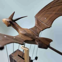 Handcrafted Wooden Western Fire Dragon Dynamic Model - Desktop Stress Relief Display (Non-Music Box)