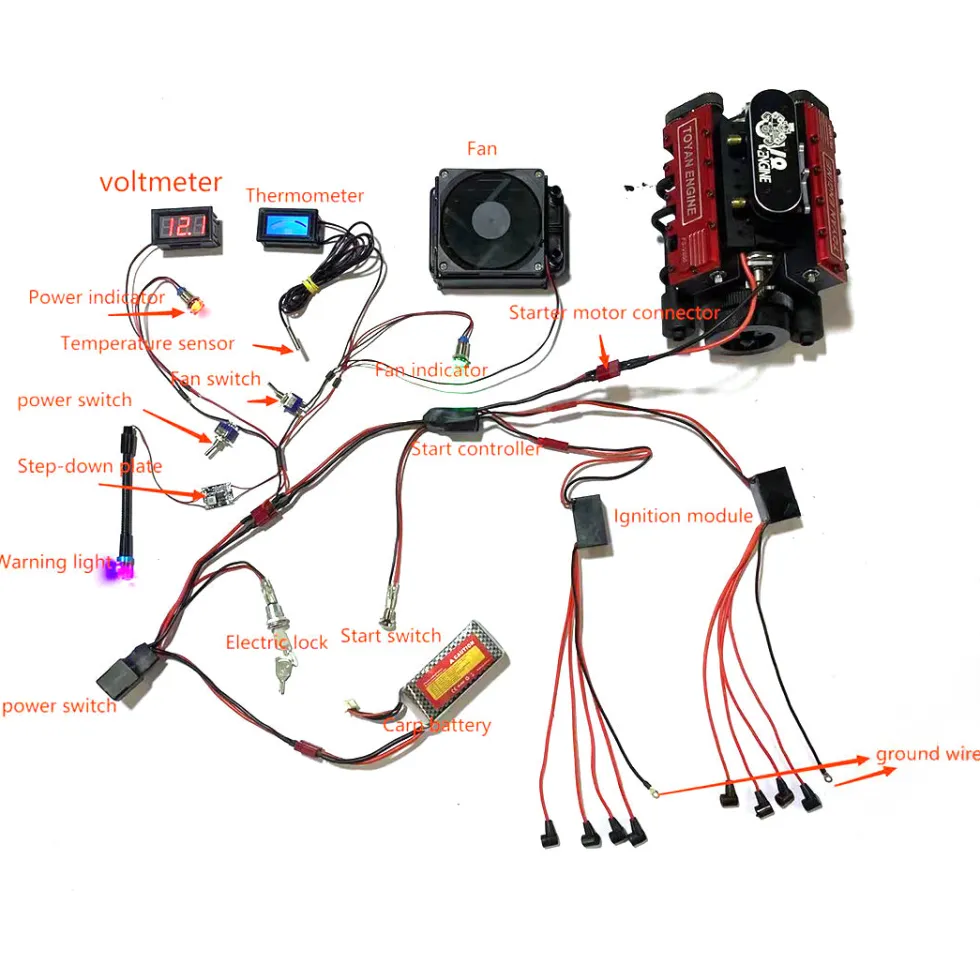 HOWIN×TOYAN V8 Engine FS-V800 Base and Bracket Set