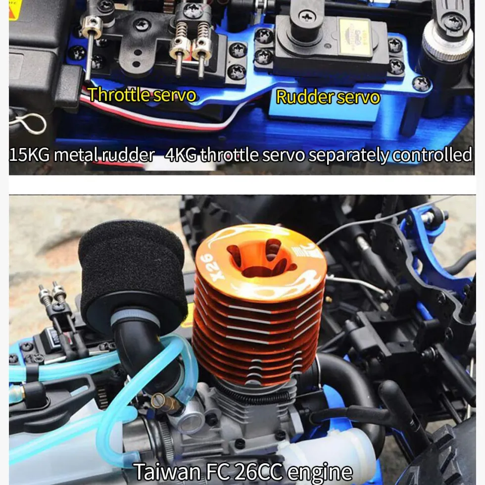 HSP 94972 1/8 Scale 2.4G 4WD RC Off-Road Car Model with FC.26CXP Nitro Engine
