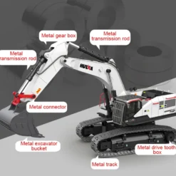 HUINA 1:14 22CH 2.4G RC Excavator Model 4-in-1 Alloy Remote Controll Crusher Construction Vehicles Toy