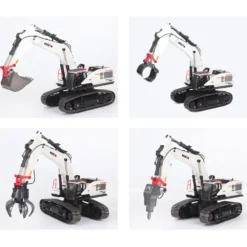HUINA 1:14 22CH 2.4G RC Excavator Model 4-in-1 Alloy Remote Controll Crusher Construction Vehicles Toy