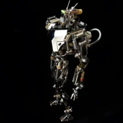 Humanoid-1 3D Metal Future Mech War Machine Model with Articulated Joints & Lights