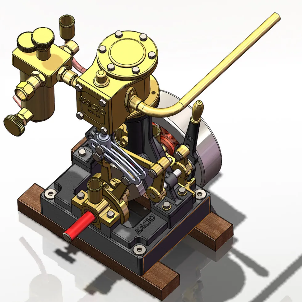 KACIO LS1-14 Single Cylinder Reciprocating Steam Engine Model for Model Ship Model Boat Above 60cm