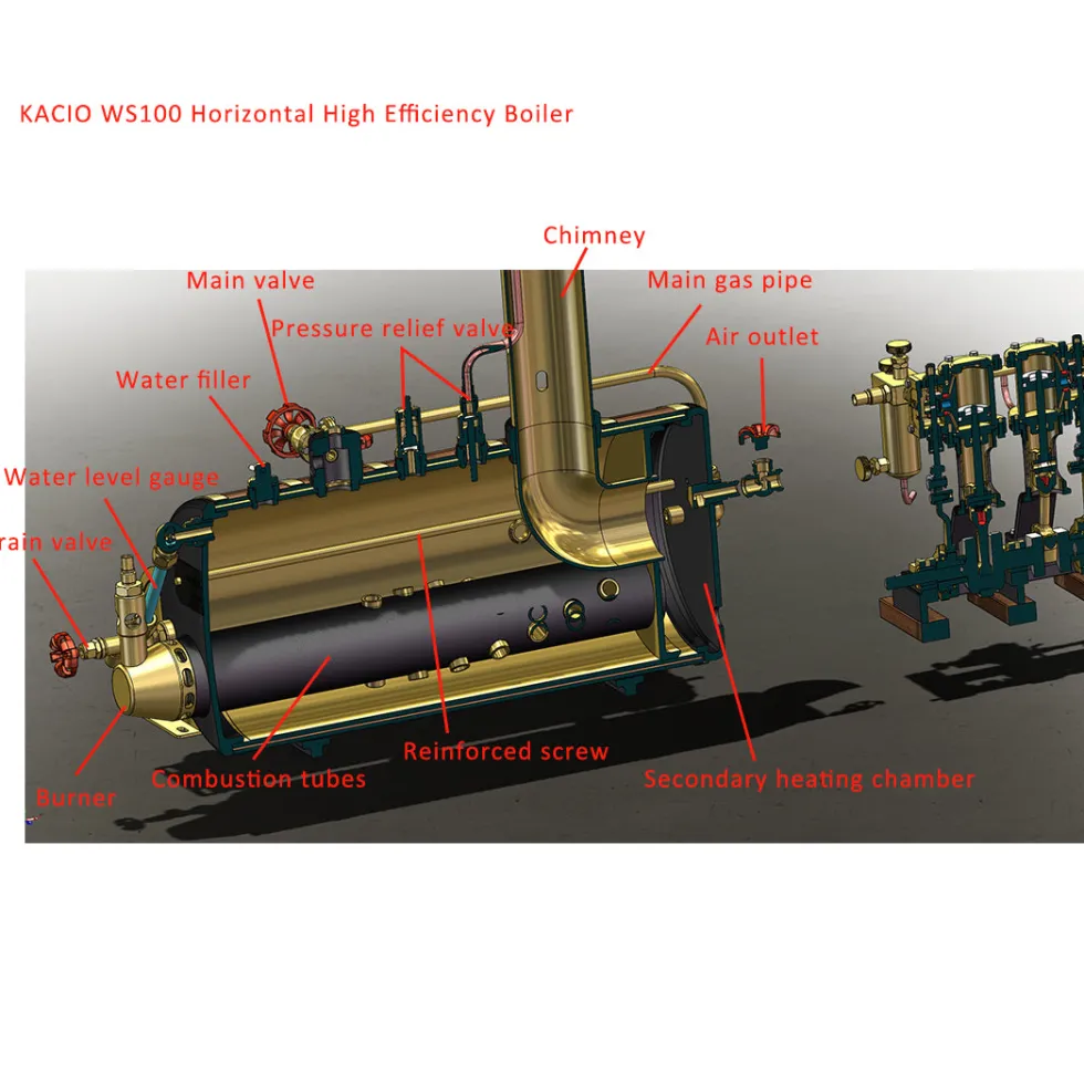 KACIO WS100L 850mL Horizontal Steam Boiler for Model Ship Steam Engine
