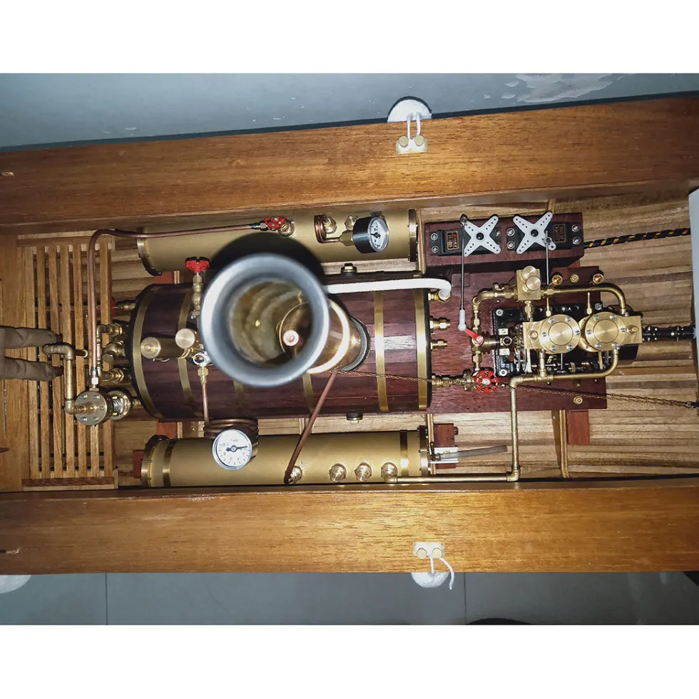 KACIO WS100L 850mL Horizontal Steam Boiler for Model Ship Steam Engine