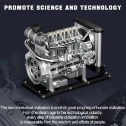 L4 Diesel Engine Model Kit that Works - Build Your Own Diesel Engine - TECHING 1: 10 Full Metal Mini L4 4 Cylinder Engine OHV Inline 4 Cylinder Engine Model Kit 300+PCS