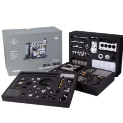 L4 Diesel Engine Model Kit that Works - Build Your Own Diesel Engine - TECHING 1: 10 Full Metal Mini L4 4 Cylinder Engine OHV Inline 4 Cylinder Engine Model Kit 300+PCS